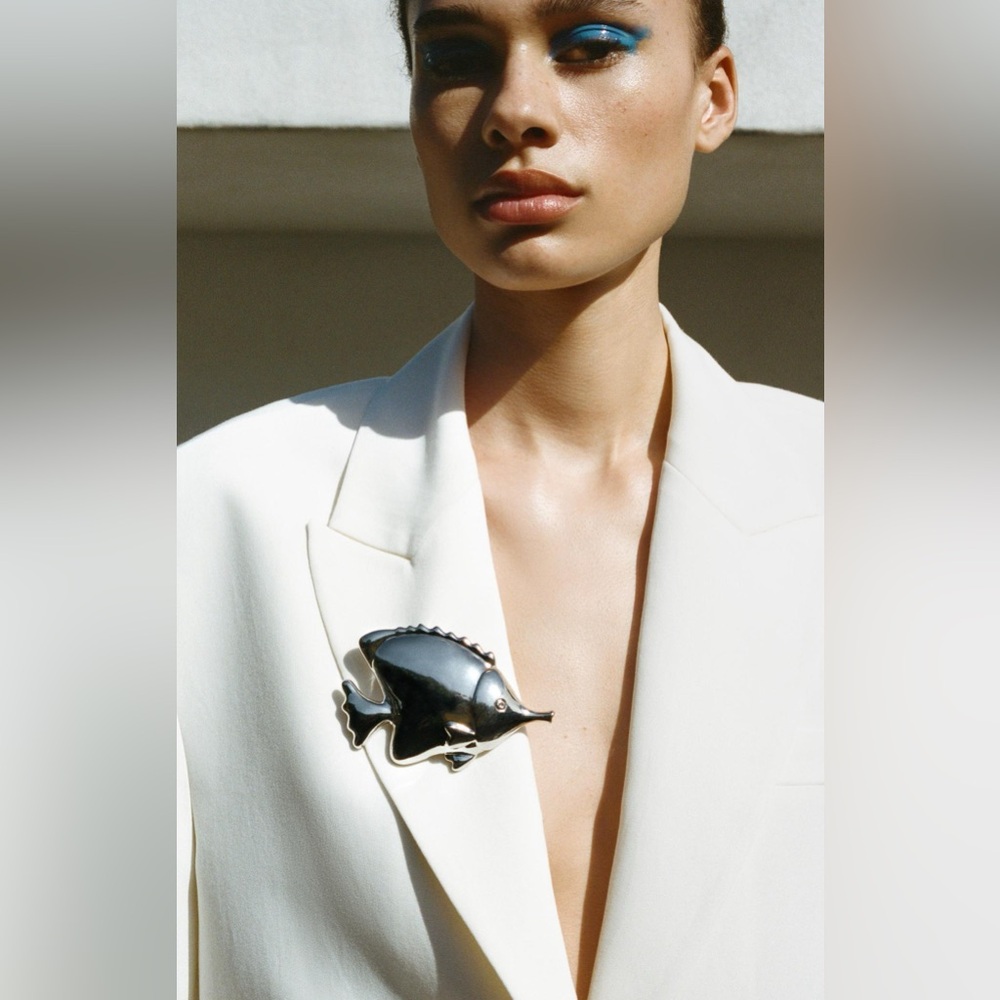 Zara Silver Tone Fish Brooch (imperfect) - NWT